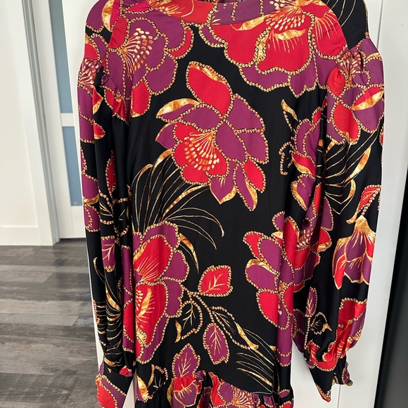 Farm Rio Floral Long-Sleeve Mini Dress - Picture 4 of 7